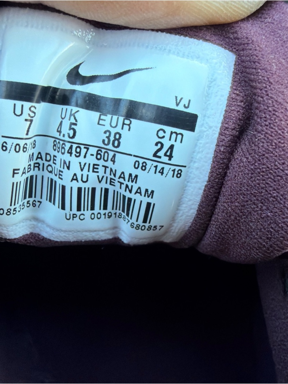 Nike Air Max 90 Bordeaux Womens Size 7 Burgundy Crush Shimmer 896497-604 - Picture 4 of 6